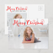 Merry Christmas Red Script - Post Kaart (Voorkant / Achterkant)
