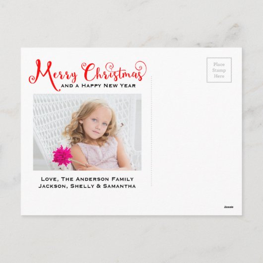 Merry Christmas Red Script - Post Kaart (Achterkant)