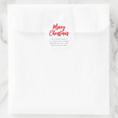 Merry Christmas Red script Retouradres label (Tas)