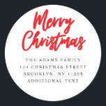 Merry Christmas Red script Retouradres label<br><div class="desc">Merry Christmas Red script Retouradres label</div>