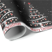 Merry Christmas Red Socks and Baseball Ornaments  Cadeaupapier (Rol Hoek)