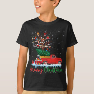 Merry Christmas Red Truck Christmas Tree Lights Sn T-shirt