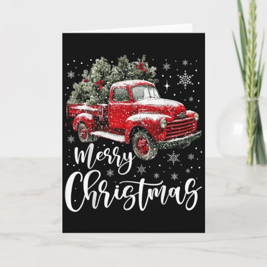 Merry Christmas Red Truck Family Matching Christma Kaart (Voorkant)
