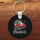 Merry Christmas Red Truck Family Matching Christma Sleutelhanger (Voorkant)