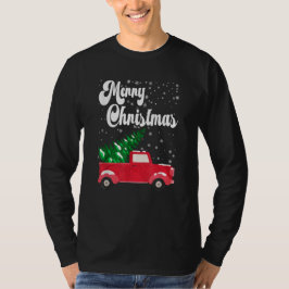  Merry Christmas Red Truck Ouderwets T-shirt