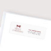 Merry Christmas red typography modern holiday Etiket