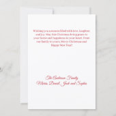 Merry Christmas red white modern photo card Feestdagenkaart (Achterkant)