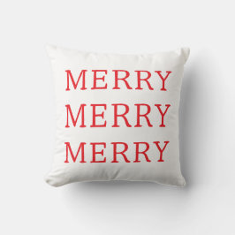 Merry Christmas Red & White Throw Pillow Kussen