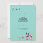 Merry Christmas – Reindeer & Bunny on Teal Kaart (Achterkant)