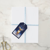 Merry Christmas, Reindeer Cadeaulabel (Met Touw)