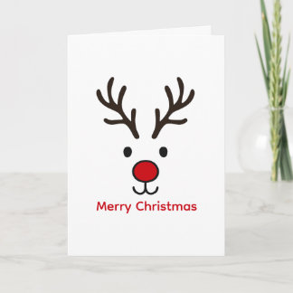 Merry Christmas Reindeer Cute Xmas Personalized Kaart