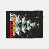 Merry Christmas Reindeer Elf Santa Cruise Ships Xm Fleece Deken (Voorkant (Horizontaal))