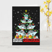 Merry Christmas Reindeer Elf Santa Cruise Ships Xm Kaart (Gele Bloem)