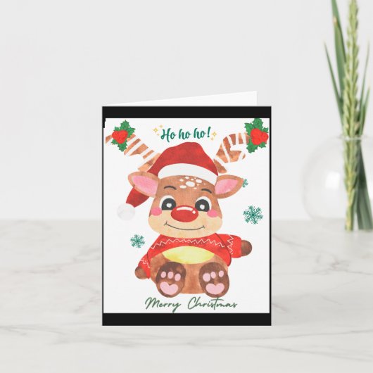 Merry Christmas Reindeer Festive Fun Toddler Kaart (Voorkant)