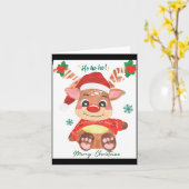 Merry Christmas Reindeer Festive Fun Toddler Kaart (Gele Bloem)