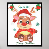 Merry Christmas Reindeer Festive Fun Toddler  Poster (Voorkant)