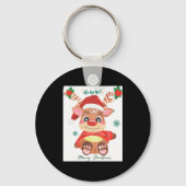 Merry Christmas Reindeer Festive Fun Toddler Sleutelhanger (Voorkant)