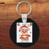 Merry Christmas Reindeer Festive Fun Toddler Sleutelhanger (Voorkant)