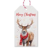 Merry Christmas Reindeer Gift Label