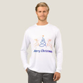 Merry Christmas Reindeer Long Sleeve Tri-Blend Shi Tri-Blend Shirt (Voorkant)