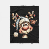 Merry Christmas Reindeer Men Women Family Matching Fleece Deken (Voorkant)