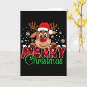Merry Christmas Reindeer Men Women Family Matching Kaart (Gele Bloem)