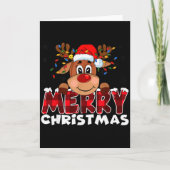 Merry Christmas Reindeer Men Women Family Matching Kaart (Voorkant)
