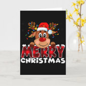 Merry Christmas Reindeer Men Women Family Matching Kaart (Gele Bloem)