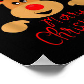 Merry Christmas Reindeer Men Women Kids Matching R Poster (Hoek)