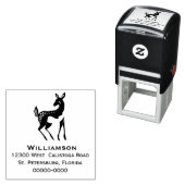 Merry Christmas Reindeer Monogram Retouradres Zelfinktende Stempel (In situ)