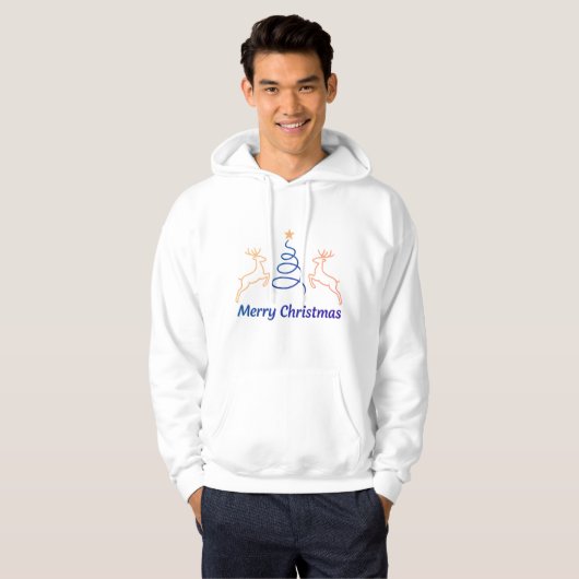 Merry Christmas Reindeer Pullover Hoodie | Freefit (Voorkant volledig)