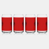 Merry Christmas Reindeer , Red Black, Blikvorm Glas (Links)