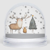 Merry Christmas Reindeer Sneeuwbol (Voorkant)