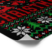 Merry Christmas Reindeer Snowflake Ugly Christmas  Poster (Hoek)