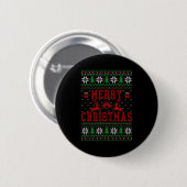 Merry Christmas Reindeer Snowflake Ugly Christmas Ronde Button 5,7 Cm (Voorkant /achterkant)