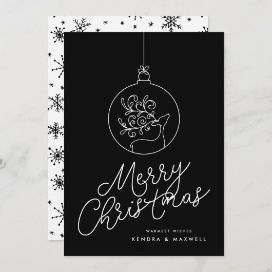 MERRY CHRISTMAS Reindeer Snowflakes (Voorkant / Achterkant)