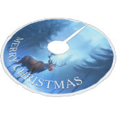 Merry Christmas Reindeer Winter Wonderland Kerstboom Rok (Gekanteld)