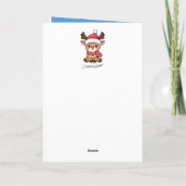 Merry Christmas Reindeer With Santa Hat Custom Kaart (Achterkant)