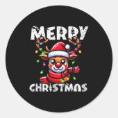 Merry Christmas Reindeer Xmas Family Men Women 202 Ronde Sticker (Voorkant)