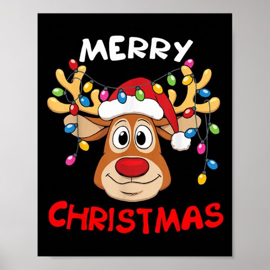 Merry Christmas Reindeer Xmas Family Men Women  Poster (Voorkant)
