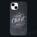 Merry CHRISTmas Religieuze Calligrafie Chalkboard  Case-Mate iPhone 14 Hoesje<br><div class="desc">We zeggen heel vaak 'pretkerst' tijdens het seizoen, maar soms vergeten we waar deze groet eigenlijk vandaan komt. Hier is een prachtig elegant stuk handschrift in het fashionable krijtbord dat een zachte duwtje in de richting van Jezus wil geven. Professionele kalligrafie van Ivan Angelic. Deze versie heeft het prachtige 'echte...</div>