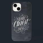 Merry CHRISTmas Religieuze Calligrafie Chalkboard  Case-Mate iPhone 14 Hoesje<br><div class="desc">We zeggen heel vaak 'pretkerst' tijdens het seizoen, maar soms vergeten we waar deze groet eigenlijk vandaan komt. Hier is een prachtig elegant stuk handschrift in het fashionable krijtbord dat een zachte duwtje in de richting van Jezus wil geven. Professionele kalligrafie van Ivan Angelic. Deze versie heeft het prachtige 'echte...</div>