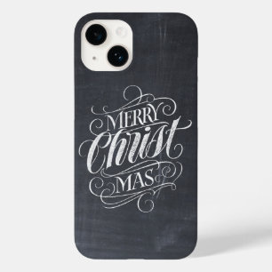 Merry CHRISTmas Religieuze Calligrafie Chalkboard Case-Mate iPhone 14 Hoesje