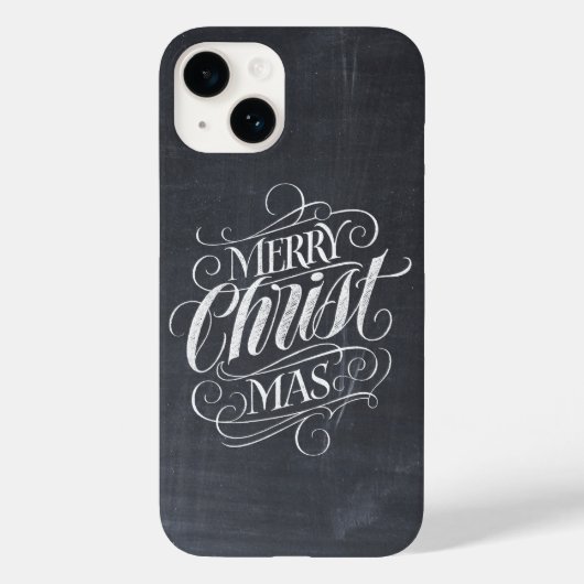 Merry CHRISTmas Religieuze Calligrafie Chalkboard Case-Mate iPhone Case (Achterkant)