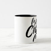 Merry CHRISTmas Religieuze Christelijke Black Whit Tweekleurige Koffiemok (Center)