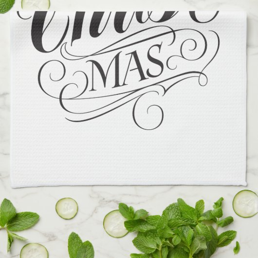 Merry CHRISTmas Religious Calligraphy Lettering Theedoek (Gevouwen)