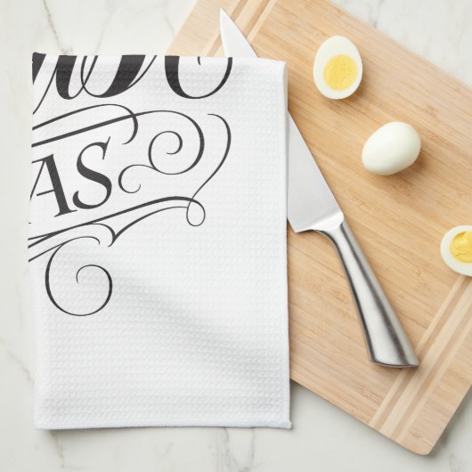 Merry CHRISTmas Religious Calligraphy Lettering Theedoek (Quarter Fold)