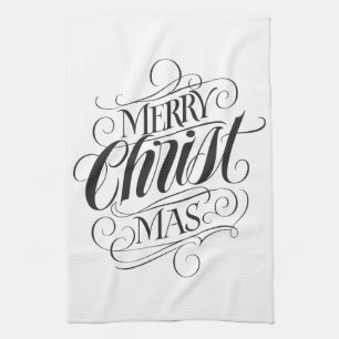 Merry CHRISTmas Religious Calligraphy Lettering Theedoek