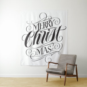 Merry CHRISTmas Religious Calligraphy Script Wandkleed