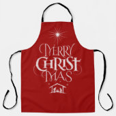 Merry CHRISTmas Religious Chalk Calligraphy Red Schort (Voorkant)